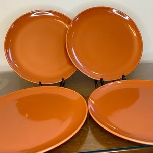 IKEA Färgrik 15199 Burnt Orange Dinner Plates Set/4  10-5/8” Thailand Stoneware
